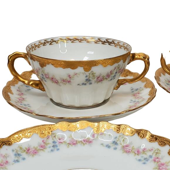 Antique Tiffany & Co NY x Theo Haviland Limoges Soup Saucer Porcelain Mousseline - Picture 3 of 15